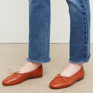 Mansur Gavriel Ballerina Flats Dream Ballerina Leather Ballet Flat 38 Cammello